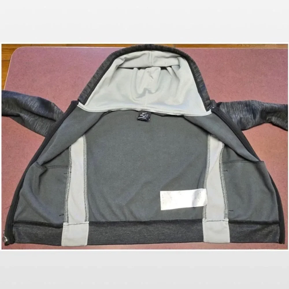 Nike Jacket Kid Boys 4T Track Full Zip Grey Long Sleeve Hoodie Pockets Logo